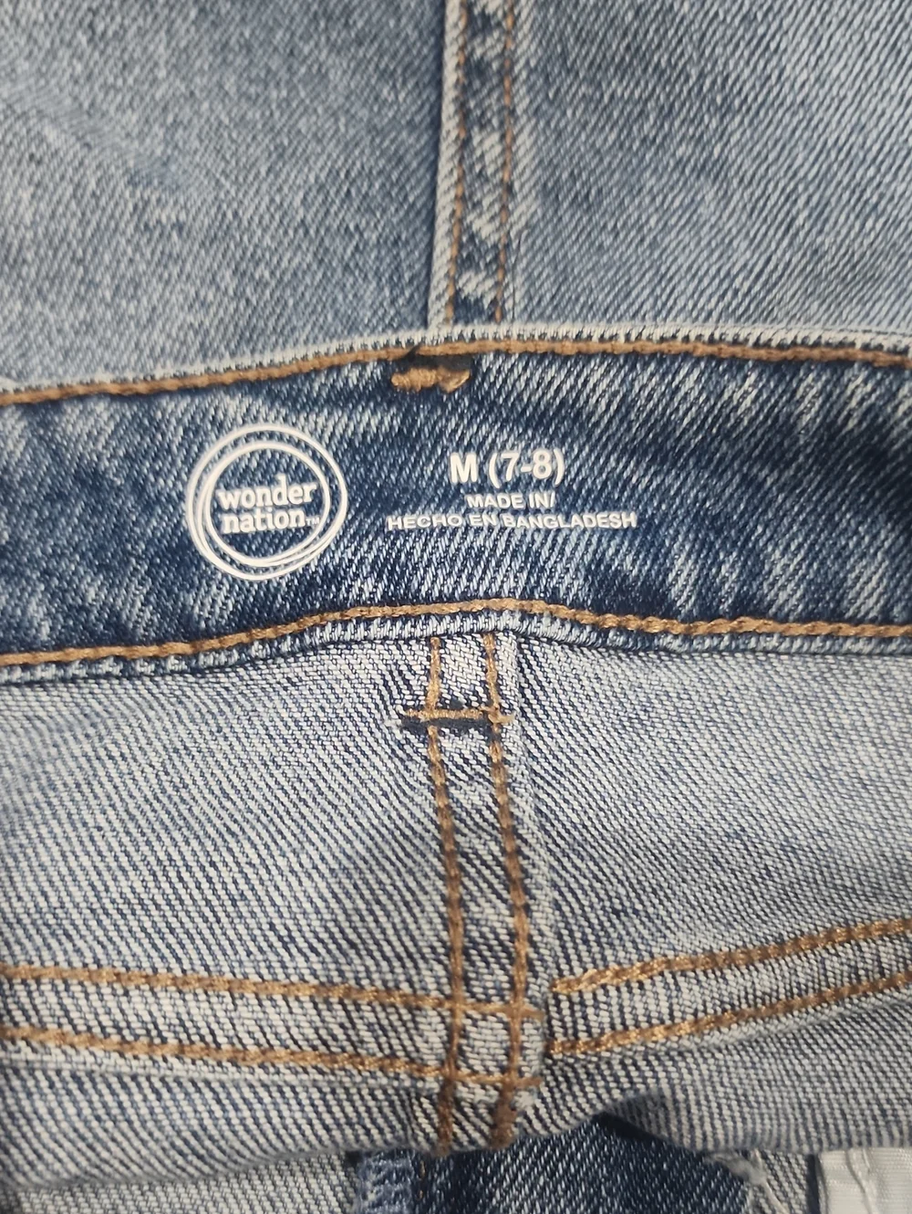 Wonder Nation Denim Mini Skirt with Frayed Hem M (7-8)